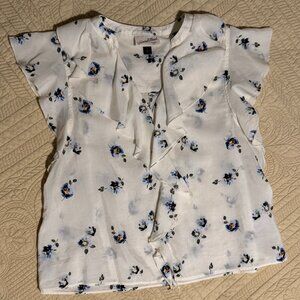 NWOT! Flirty Nearly Sheer Floral Ruffled Blouse from Universal Thread, Size S